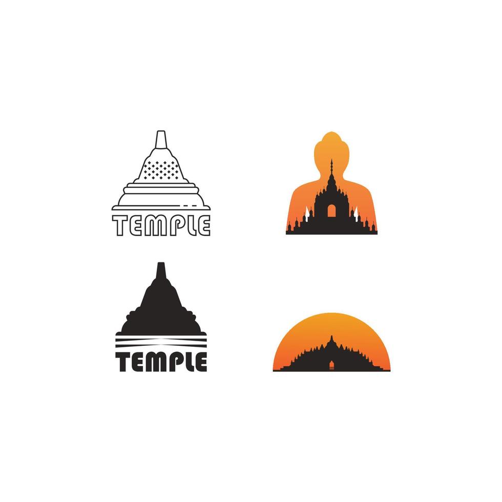 templo logo vector ilustración símbolo diseño