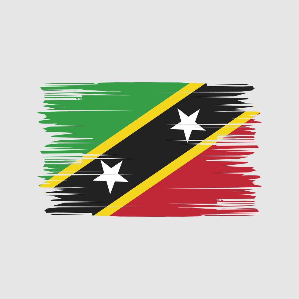 Saint Kitts and Nevis Flag Brush Strokes. National Flag vector