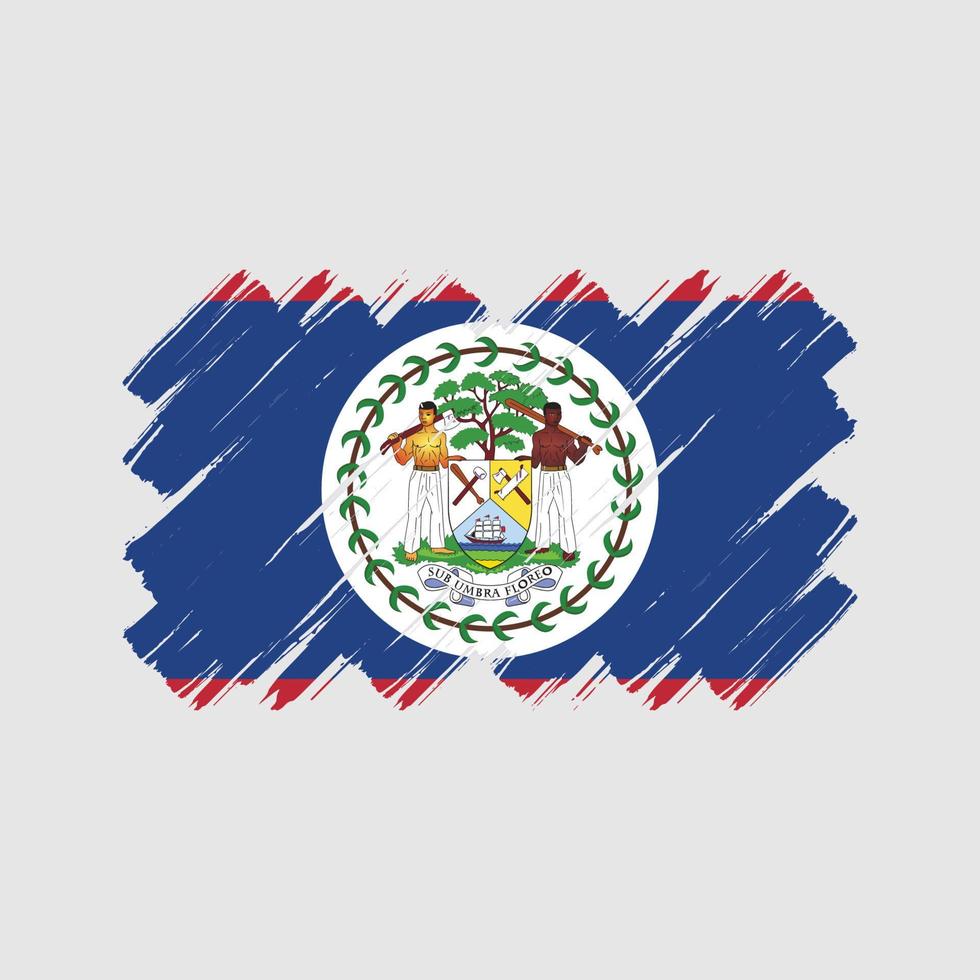 trazos de pincel de bandera de belice. bandera nacional vector