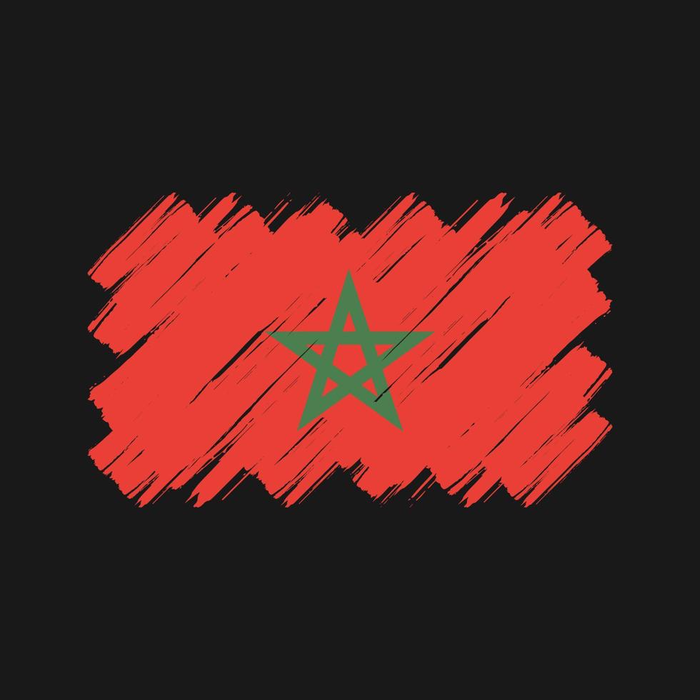 Morocco Flag Brush Strokes. National Flag vector