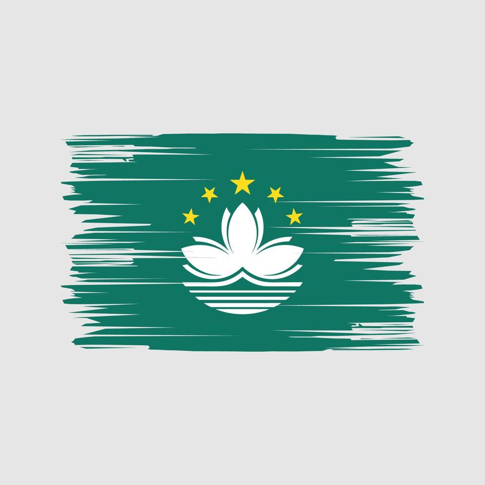 trazos de pincel de la bandera de Macao. bandera nacional vector