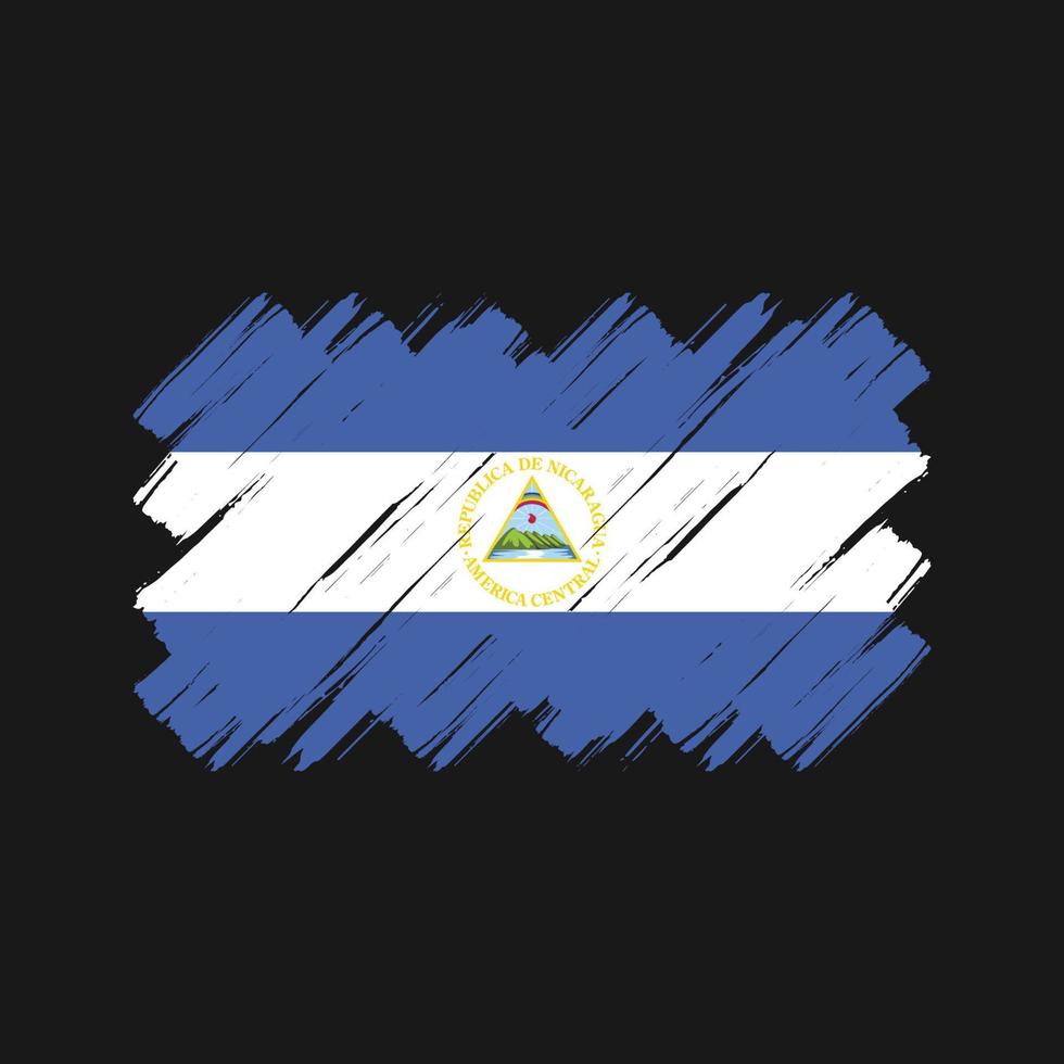 trazos de pincel de bandera de nicaragua. bandera nacional vector