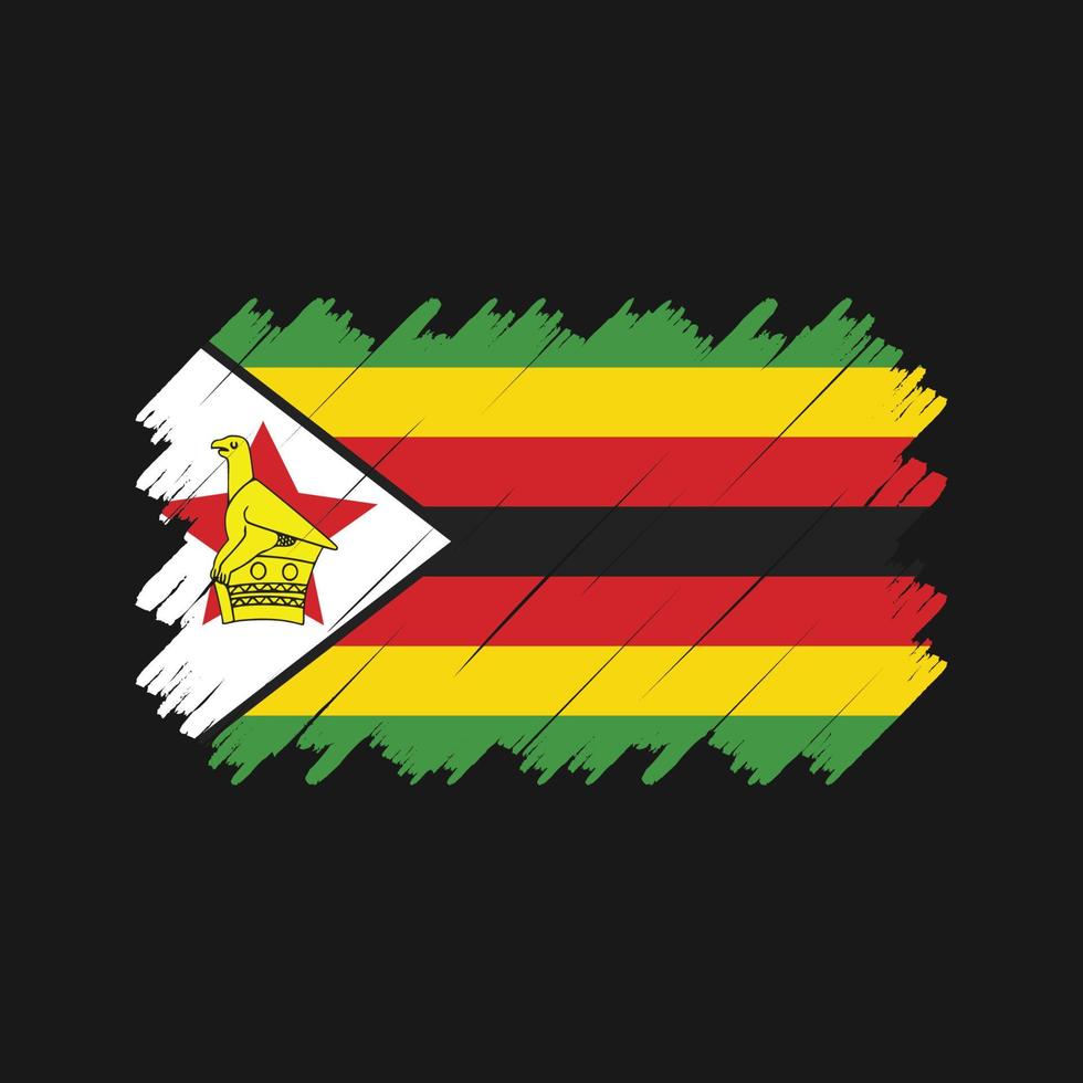 Zimbabwe Flag Brush Vector. National Flag vector