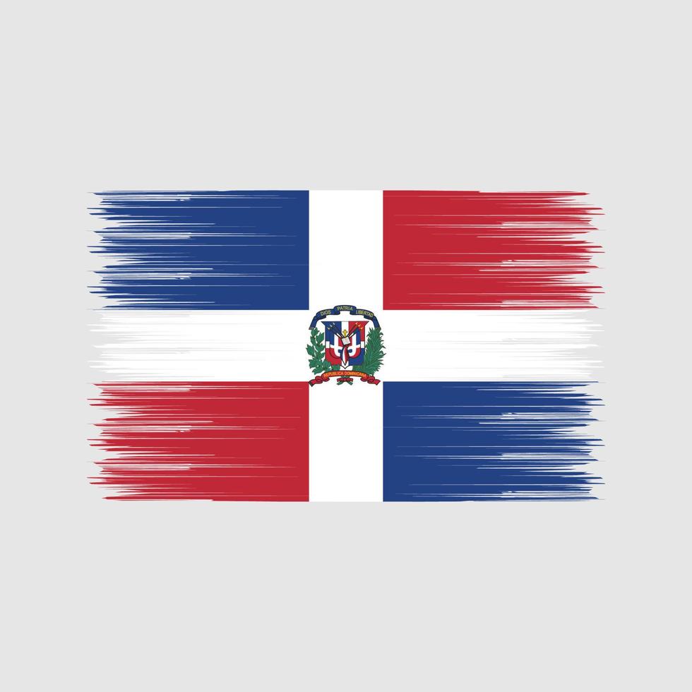 pincel de bandera de república dominicana. bandera nacional vector