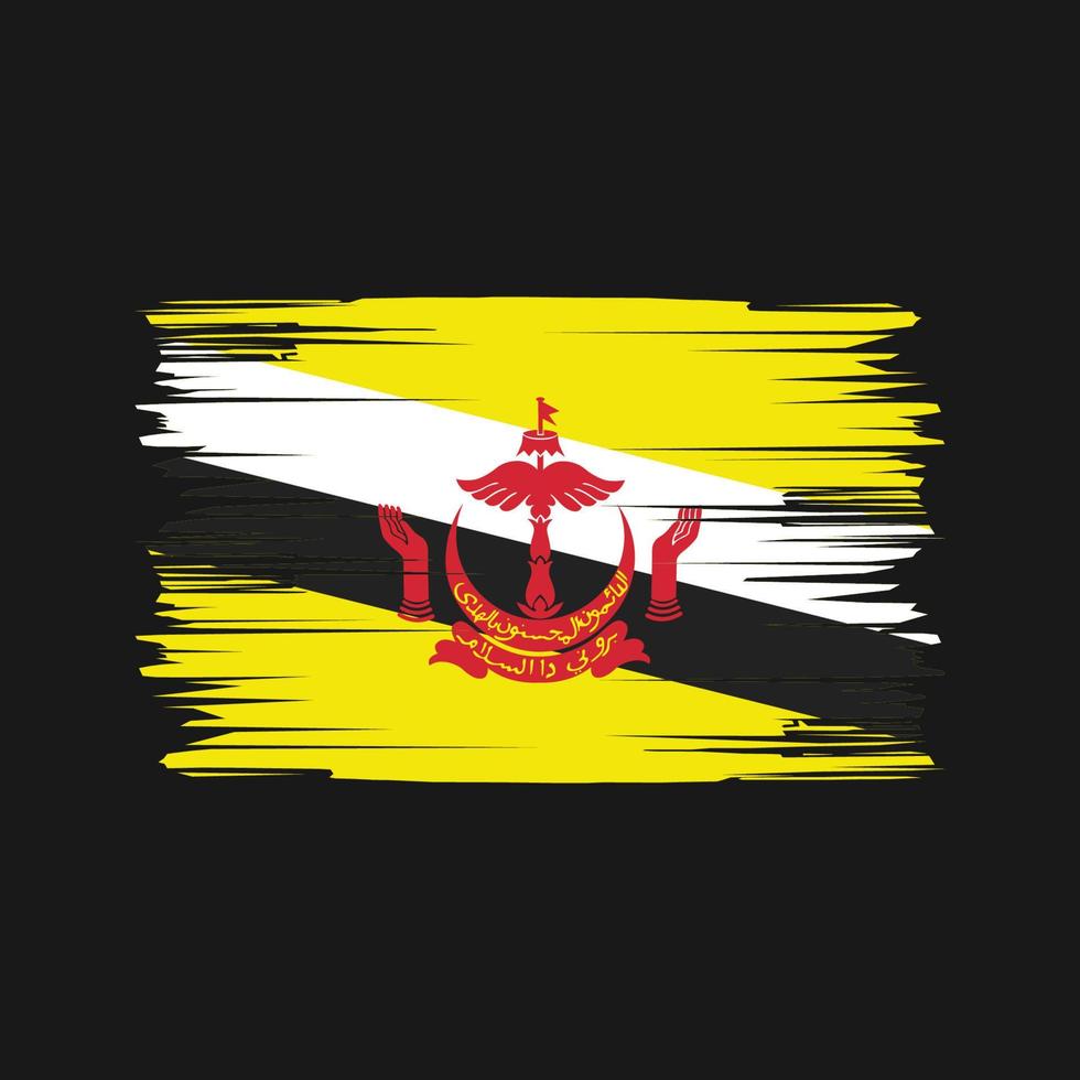 Brunei Flag Brush Strokes. National Flag vector