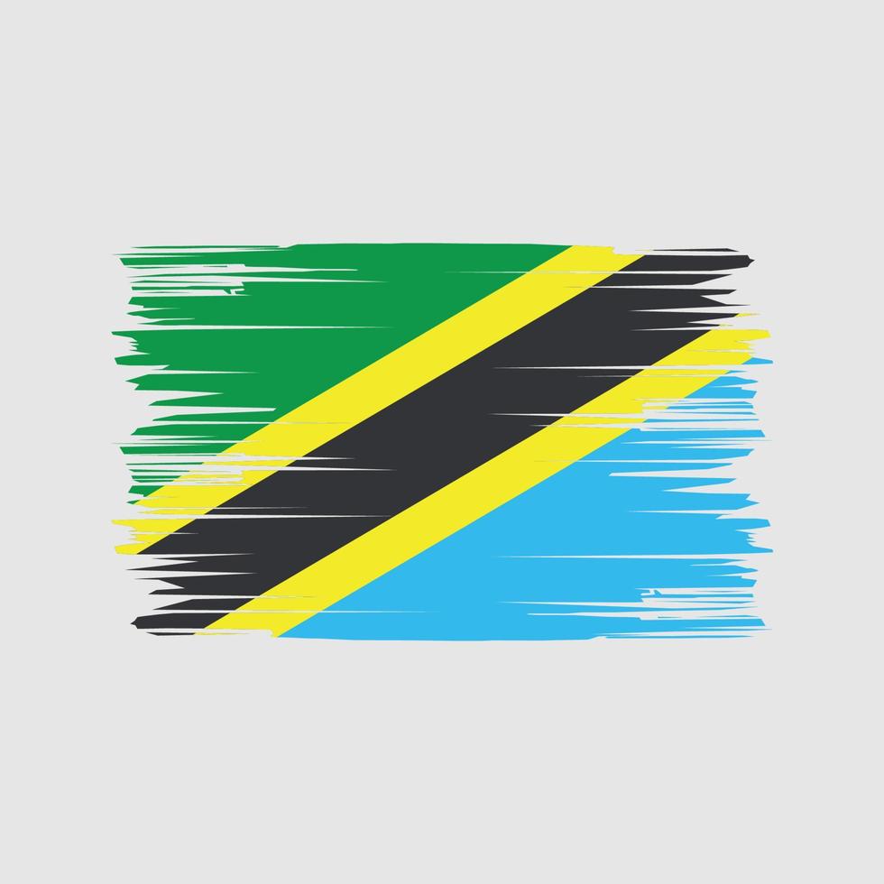 trazos de pincel de bandera de tanzania. bandera nacional vector