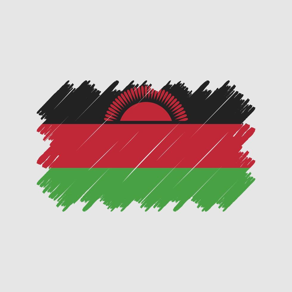 Malawi Flag Brush Vector. National Flag vector