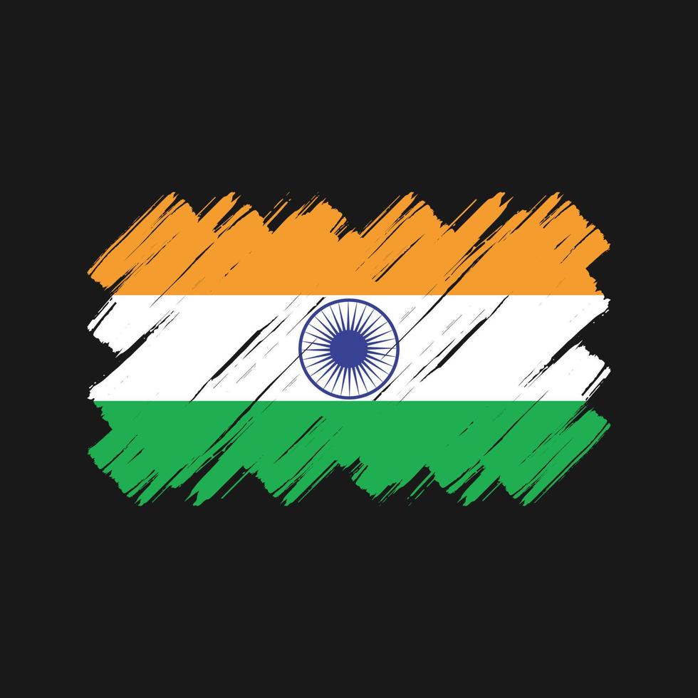 trazos de pincel de la bandera india. bandera nacional vector