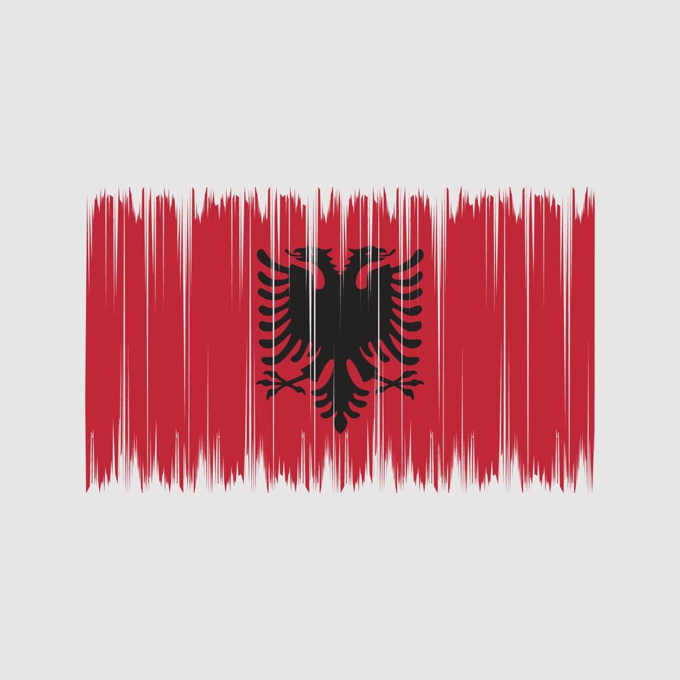 pincel de bandera de albania. bandera nacional vector