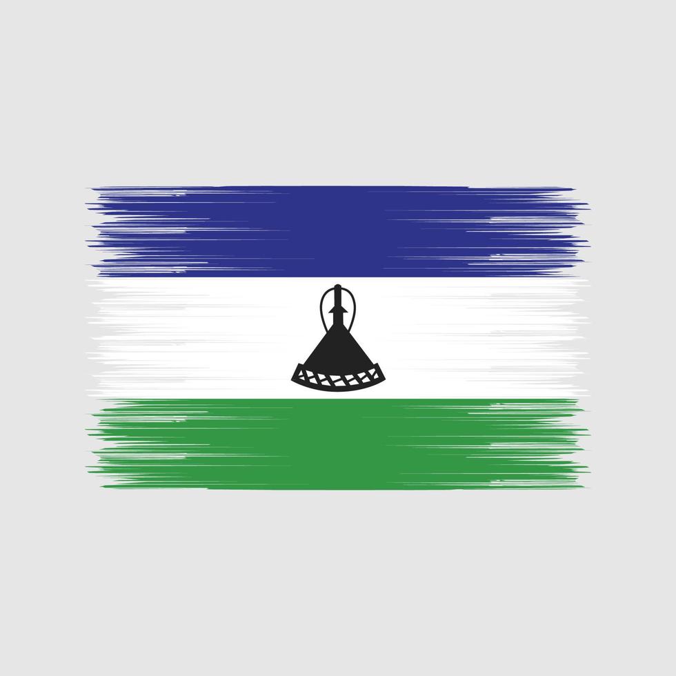 Lesotho Flag Brush. National Flag vector
