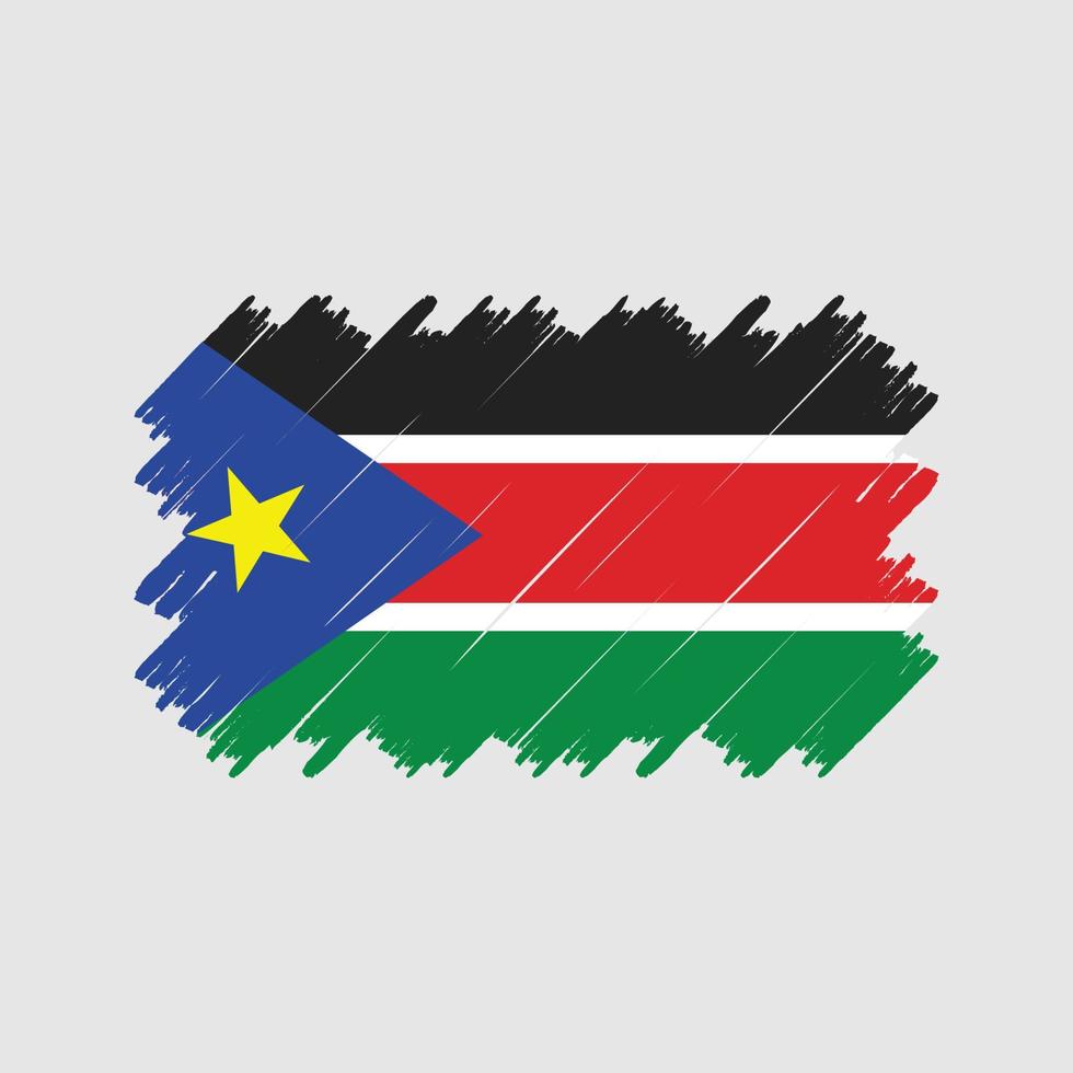 South Sudan Flag Brush Vector. National Flag vector