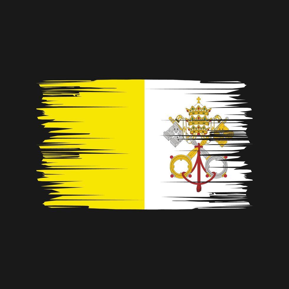 trazos de pincel de la bandera del vaticano. bandera nacional vector