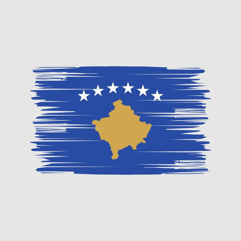 trazos de pincel de la bandera de kosovo. bandera nacional vector