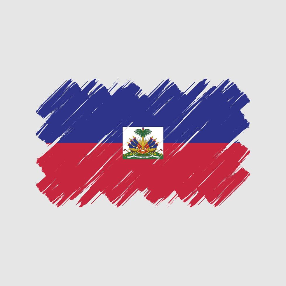 trazos de pincel de bandera de haití. bandera nacional vector