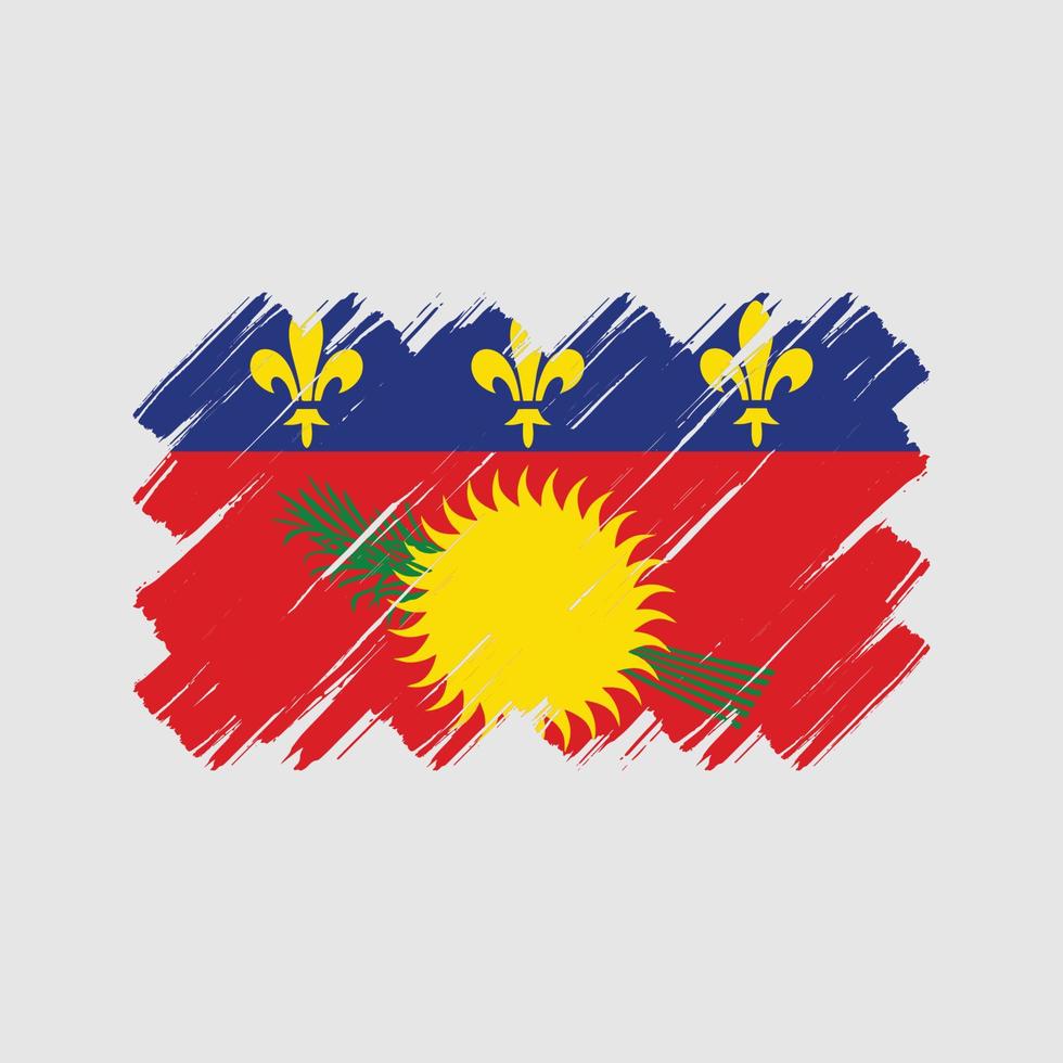 Guadeloupe Flag Brush Strokes. National Flag vector