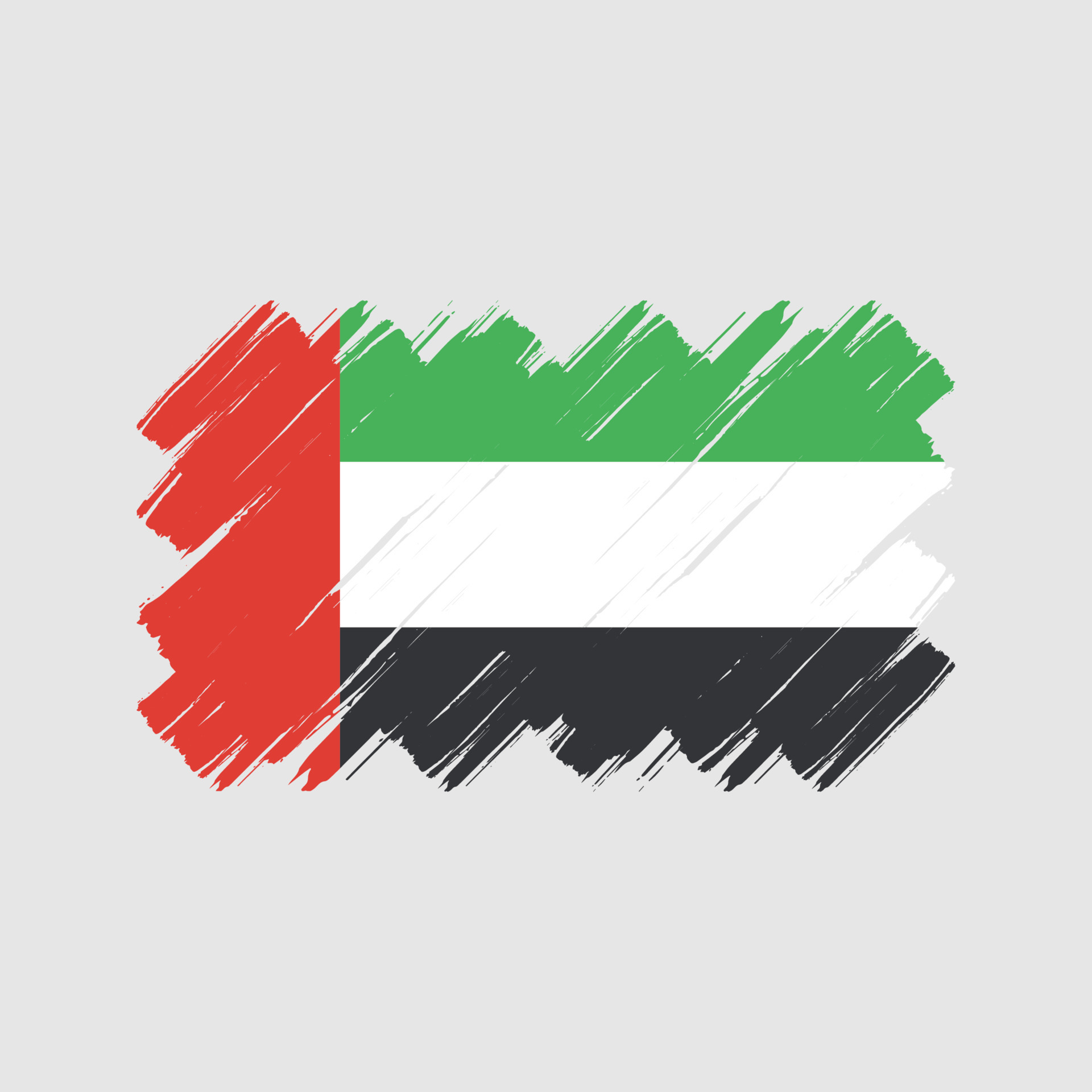 United Arab Emirates Flag Brush Strokes. National Flag 10960476 Vector