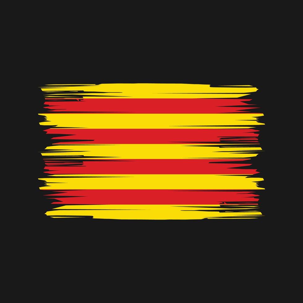 trazos de pincel de la bandera de cataluña. bandera nacional vector