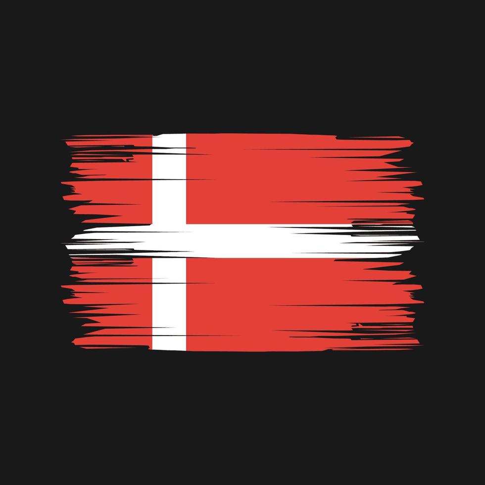Denmark Flag Brush Strokes. National Flag vector