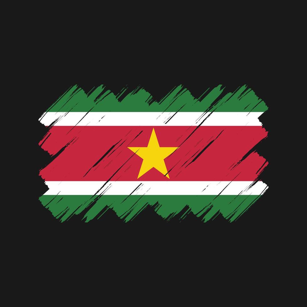 Suriname Flag Brush Strokes. National Flag vector