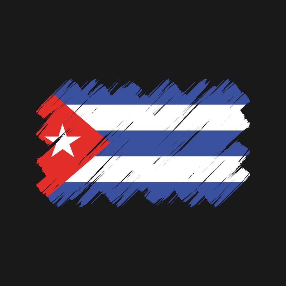 trazos de pincel de la bandera de cuba. bandera nacional vector