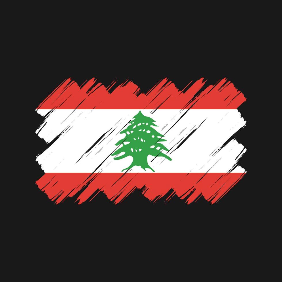 Lebanon Flag Brush Strokes. National Flag vector