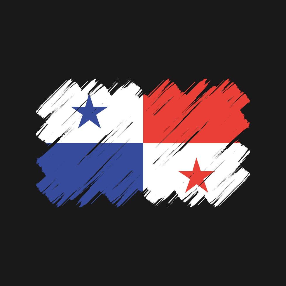 Panama Flag Brush Strokes. National Flag vector