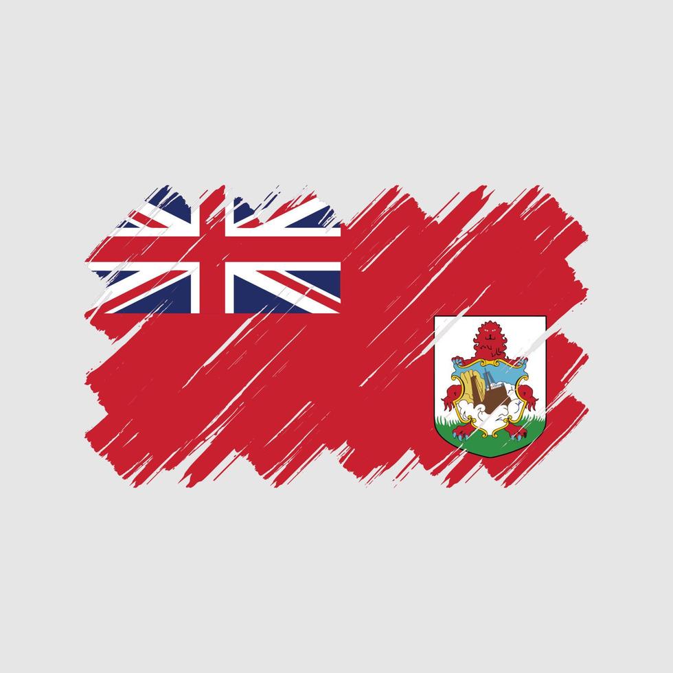 trazos de pincel de la bandera de Bermudas. bandera nacional vector