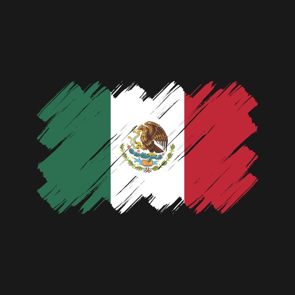 trazos de pincel de la bandera de méxico. bandera nacional vector