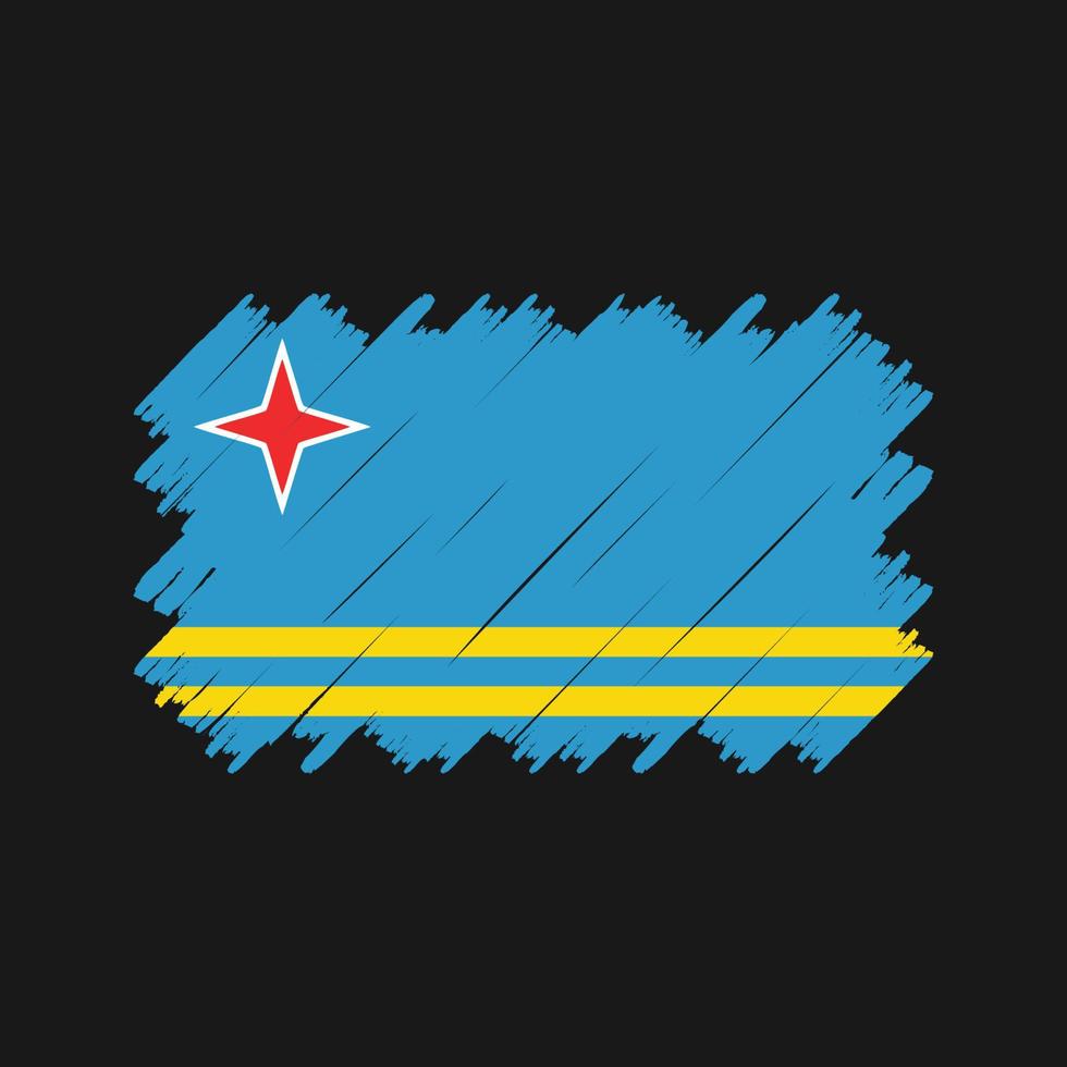 vector de pincel de bandera de aruba. bandera nacional