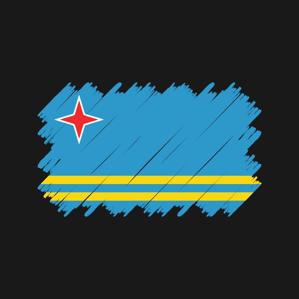 Aruba Flag Brush Vector. National Flag vector