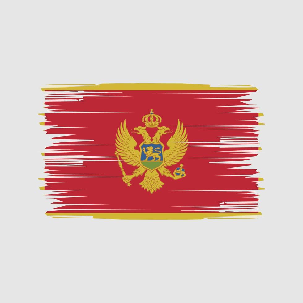 trazos de pincel de bandera de montenegro. bandera nacional vector