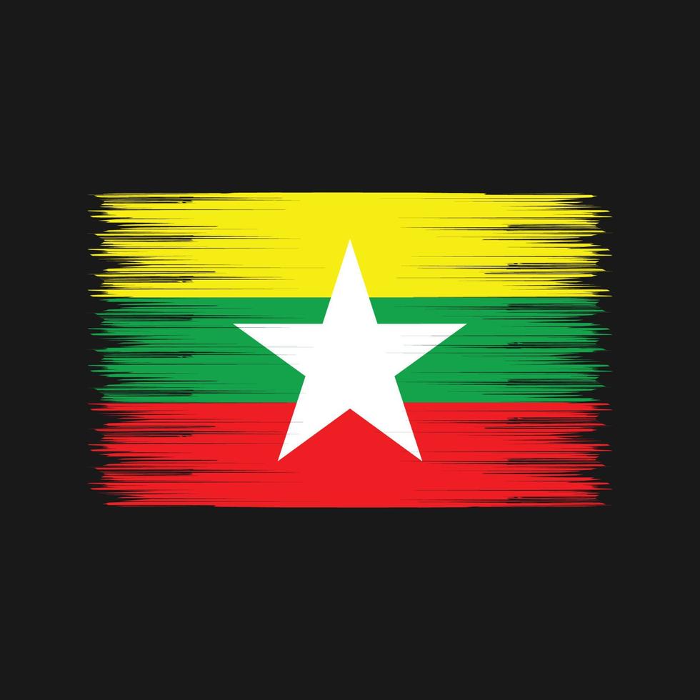 cepillo de la bandera de myanmar. bandera nacional vector