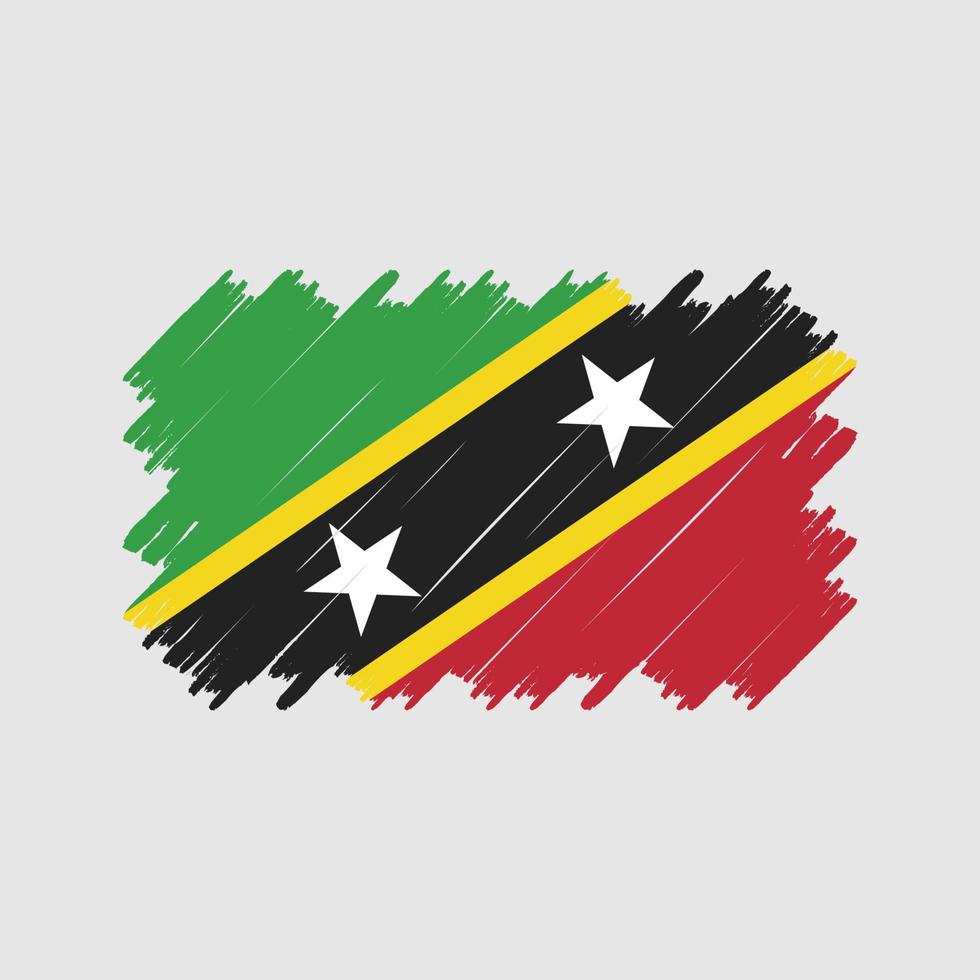 vector de pincel de bandera de Saint Kitts y Nevis. bandera nacional