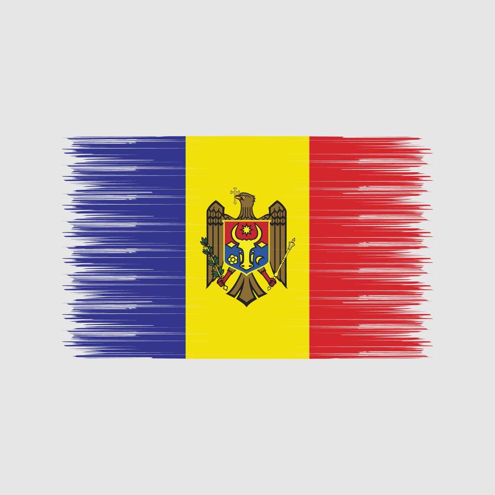 Moldova Flag Brush. National Flag vector