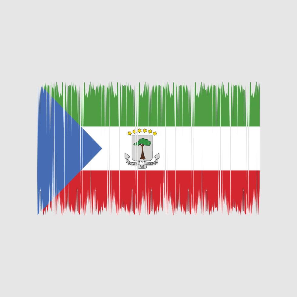 Equatorial Guinea Flag Brush. National Flag vector