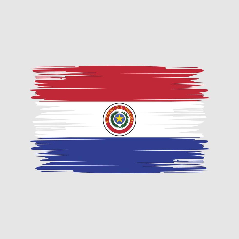 Paraguay Flag Brush Strokes. National Flag vector