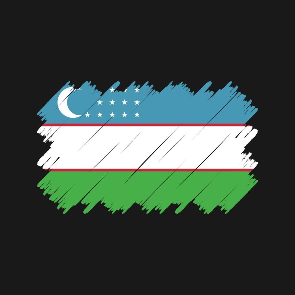 Uzbekistan Flag Brush Vector. National Flag vector