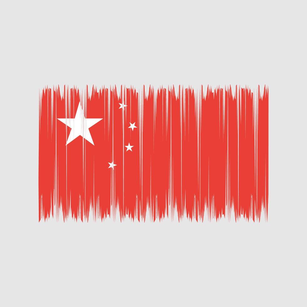China Flag Brush. National Flag vector