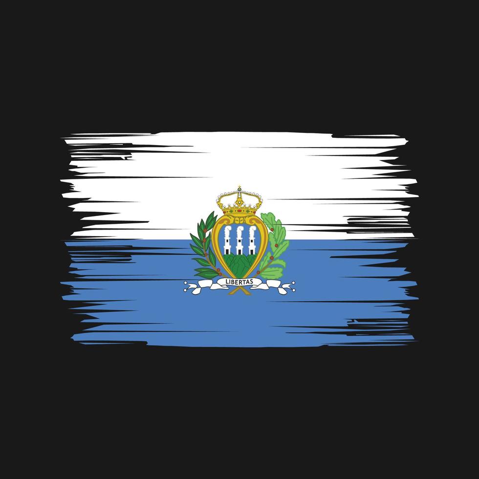 trazos de pincel de la bandera de san marino. bandera nacional vector