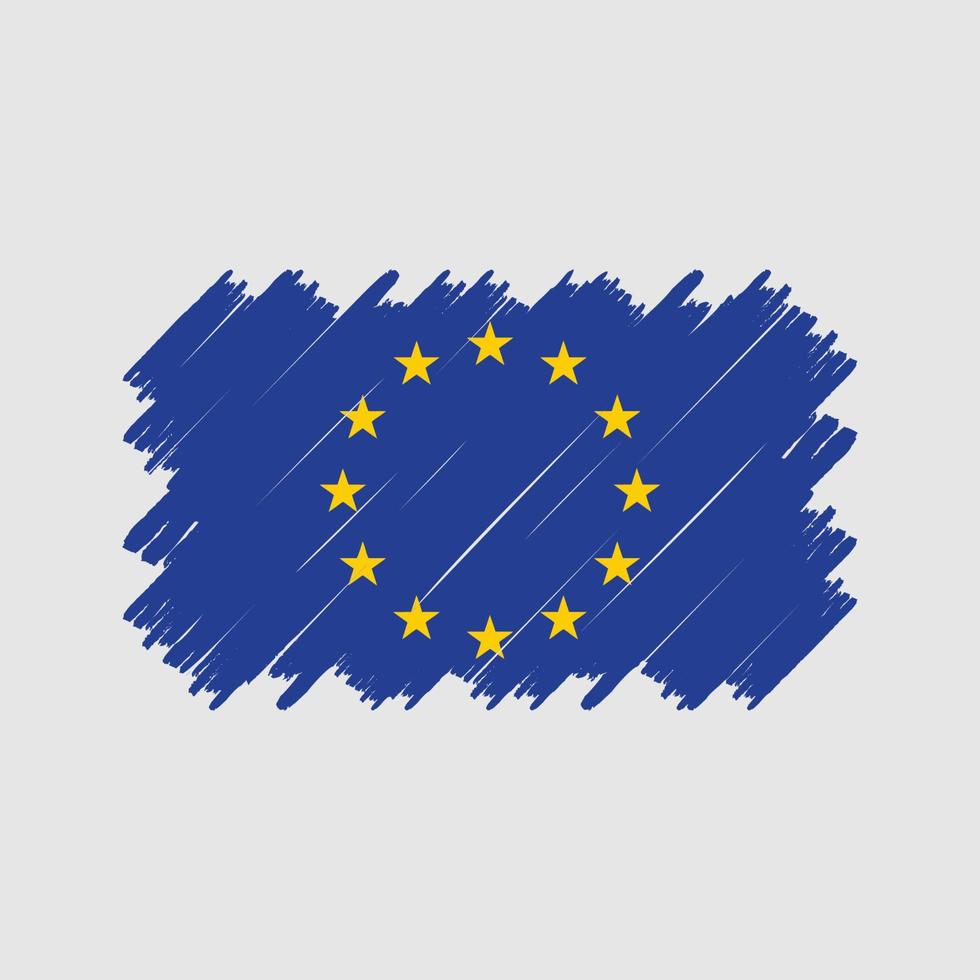 European Flag Brush Vector. National Flag vector