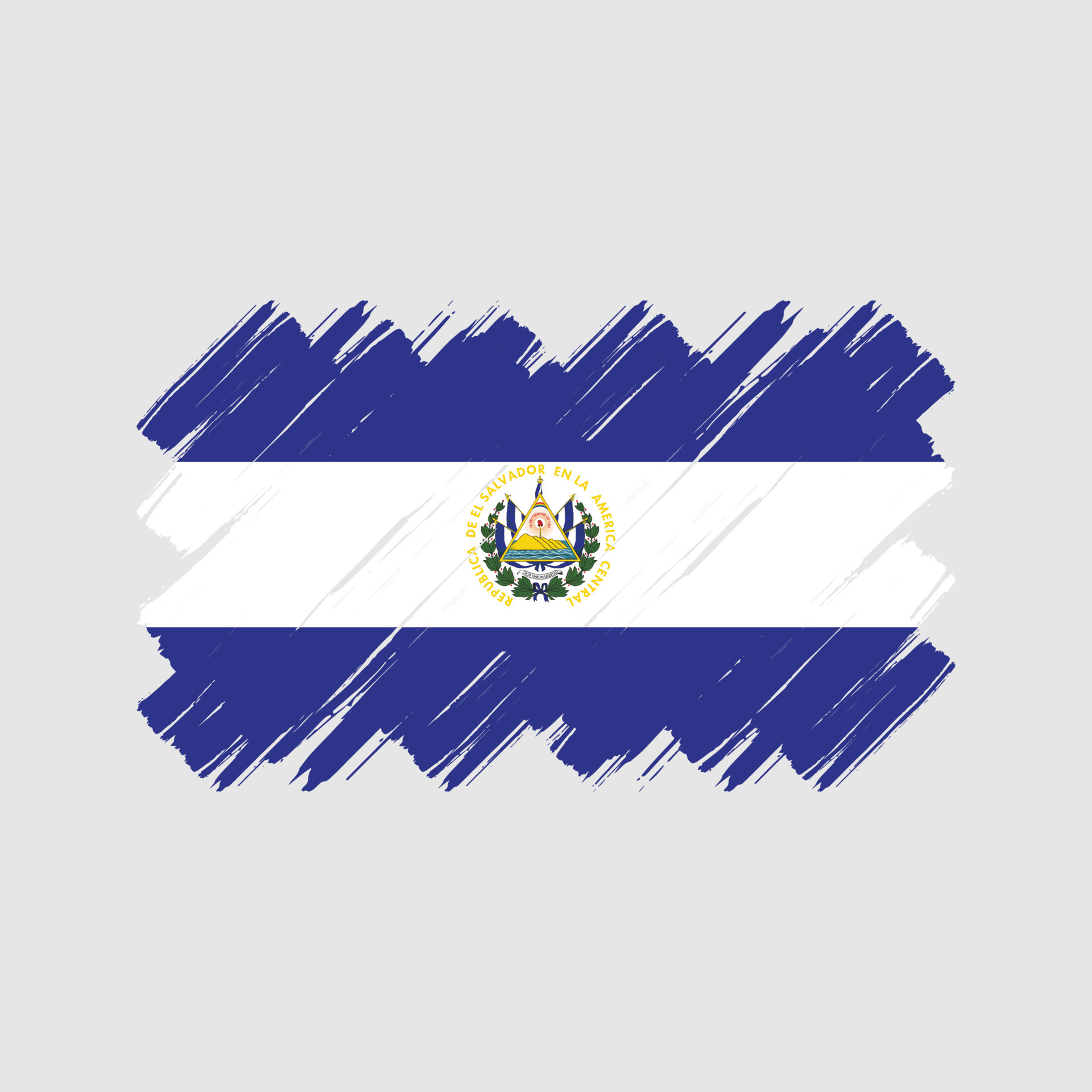 El Salvador Flag Brush Strokes. National Flag 10960642 Vector Art at