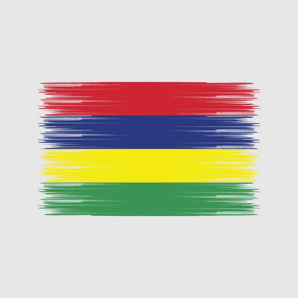 pincel de bandera de mauricio. bandera nacional vector