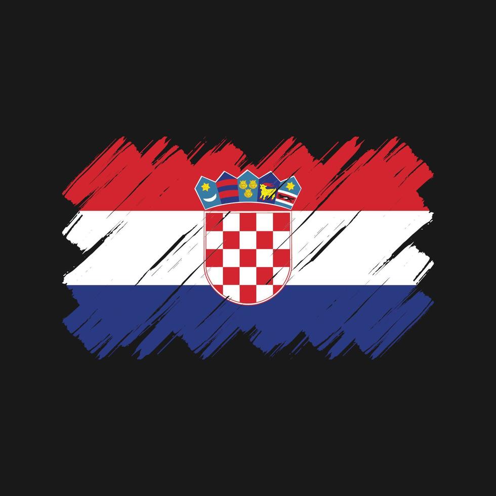 trazos de pincel de bandera de croacia. bandera nacional vector