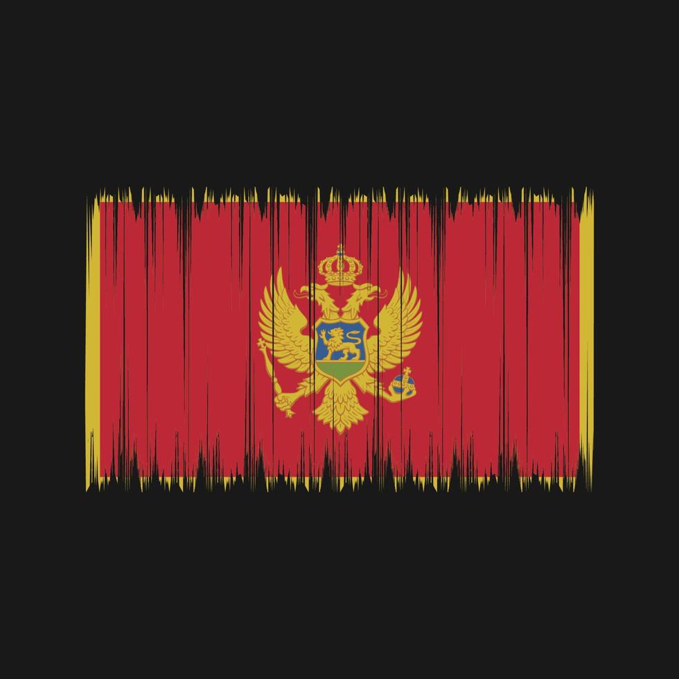 Montenegro Flag Brush. National Flag vector