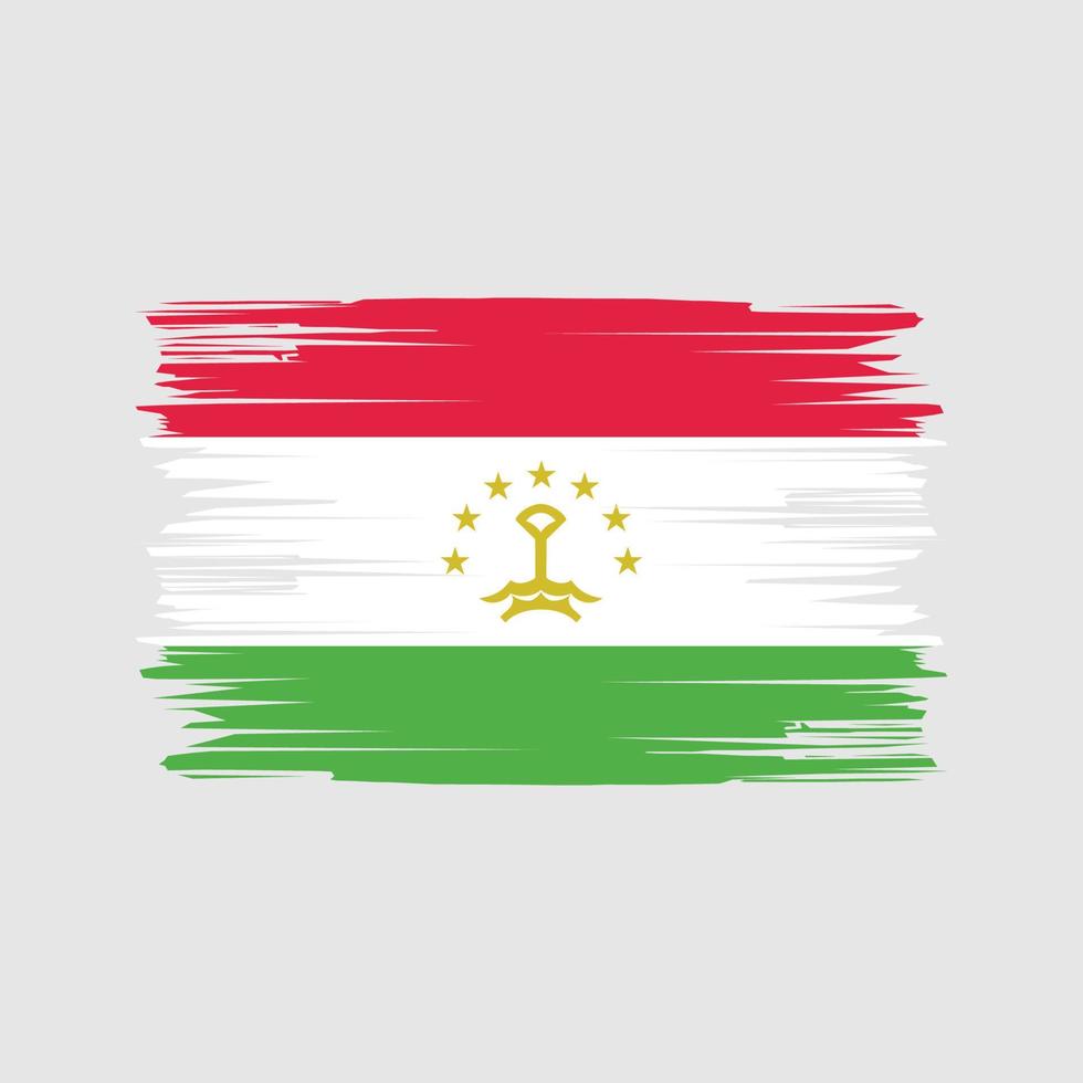 Tajikistan Flag Brush Strokes. National Flag vector