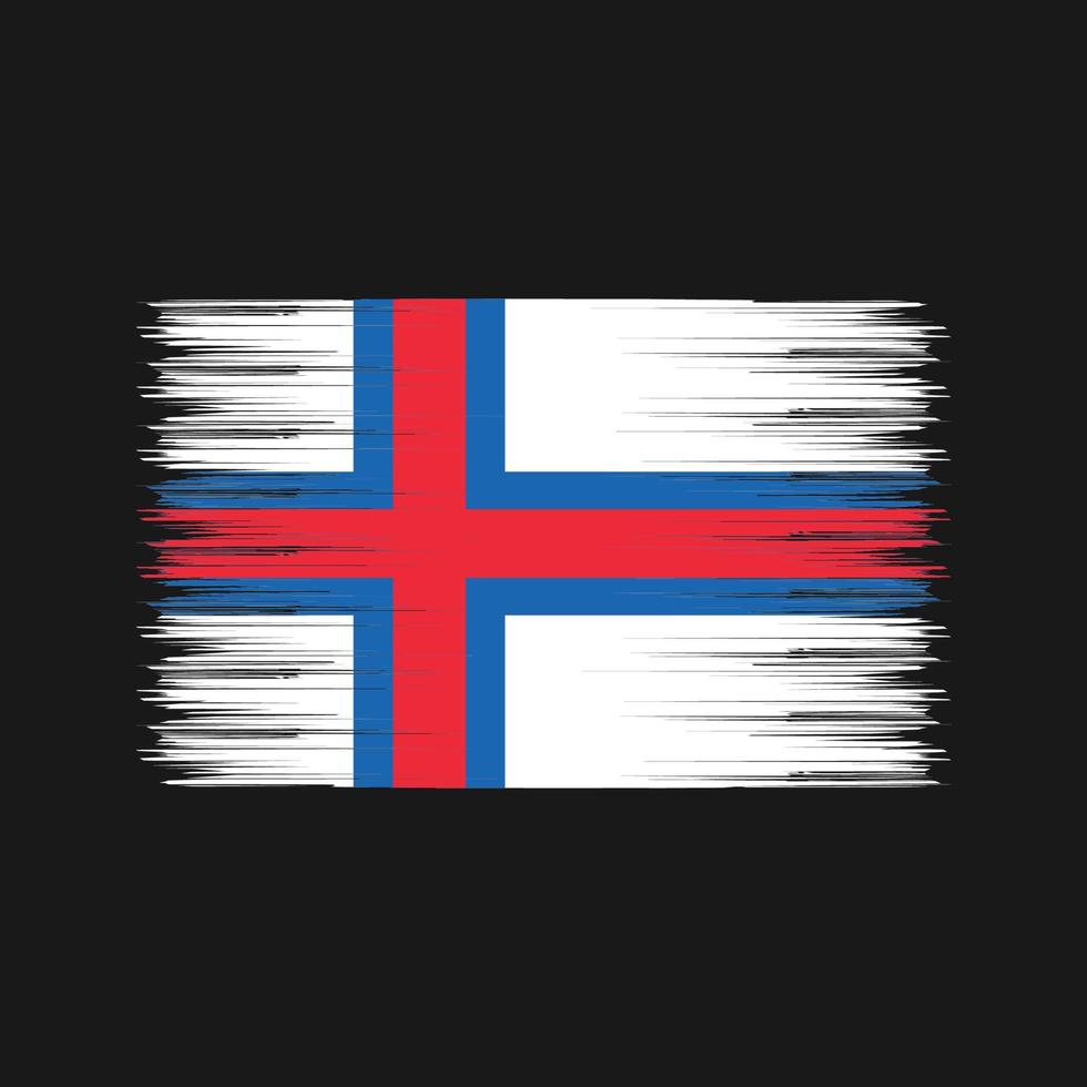 pincel de bandera de las islas feroe. bandera nacional vector