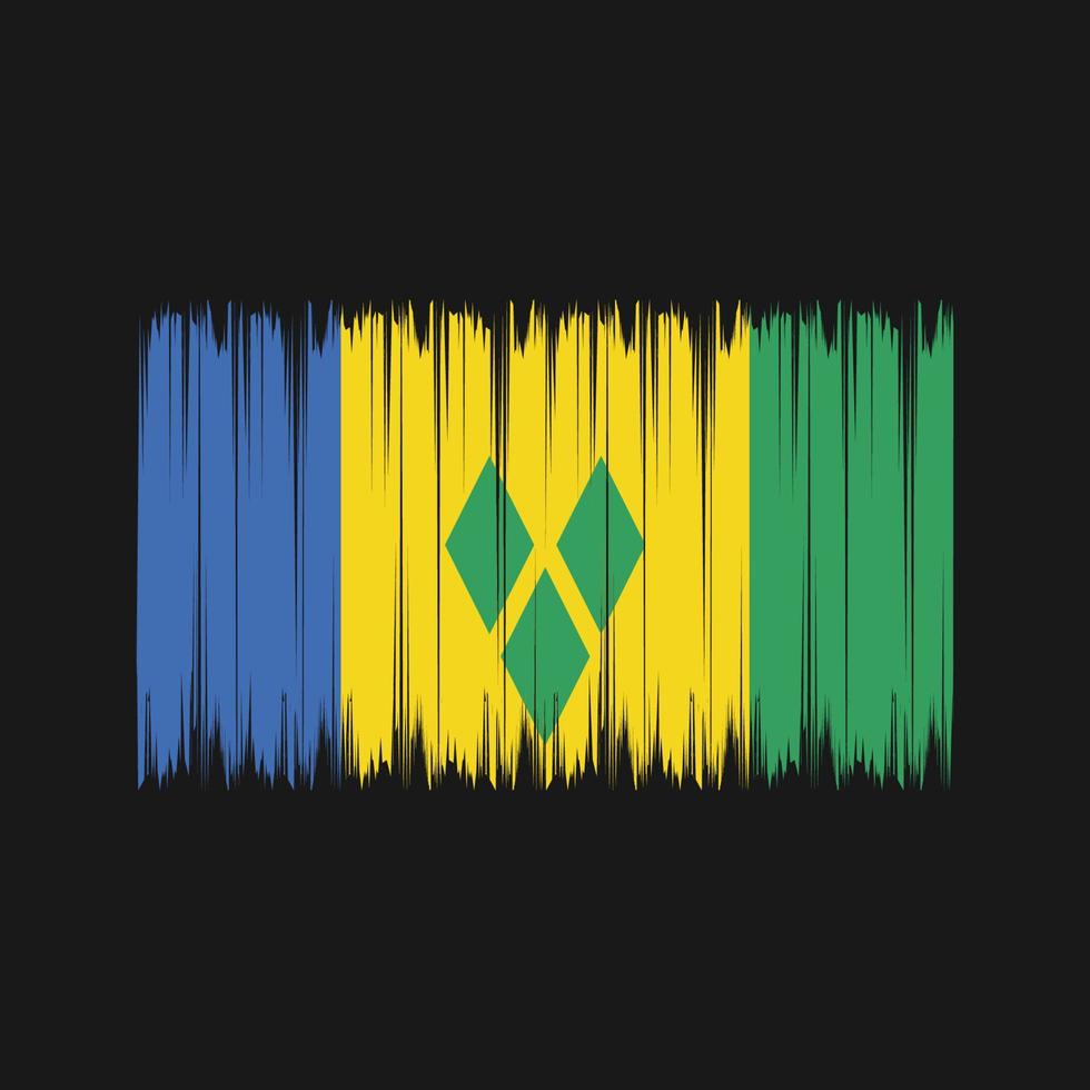Saint Vincent and the Grenadines Flag Brush. National Flag vector