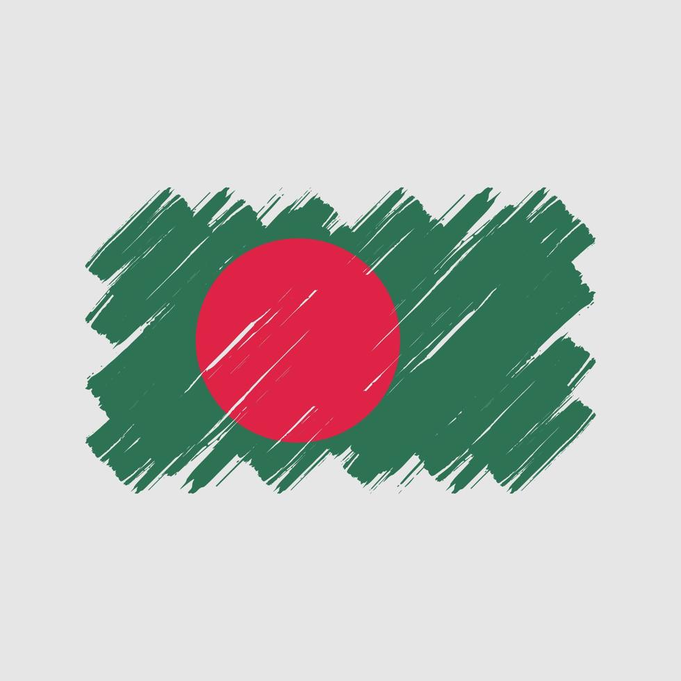 trazos de pincel de bandera de bangladesh. bandera nacional vector