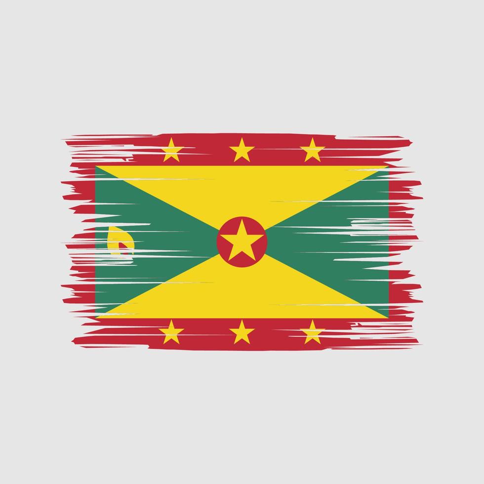 Grenada Flag Brush Strokes. National Flag vector