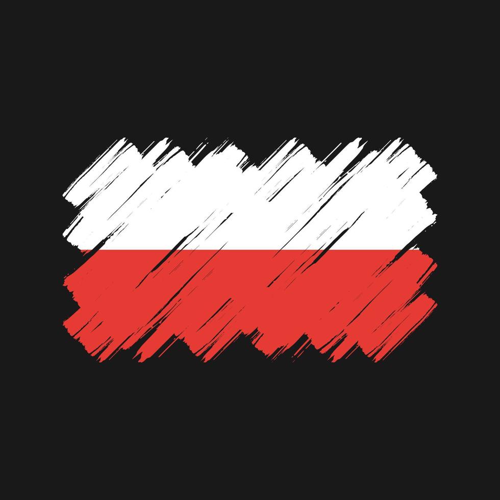 trazos de pincel de bandera de polonia. bandera nacional vector